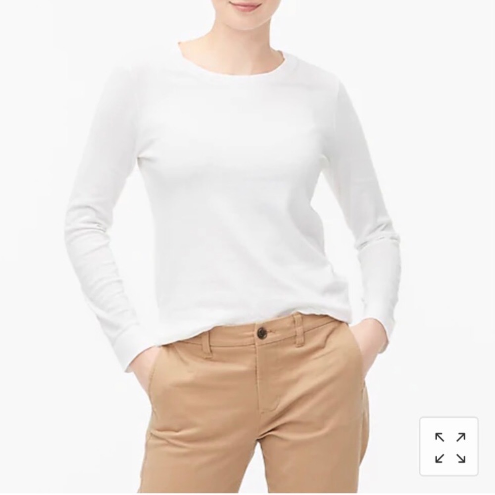 NWOT J Crew Factory White Teddie Crew Neck Sweater